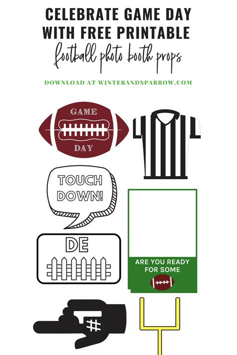 Free Printable Football Photo Booth Props